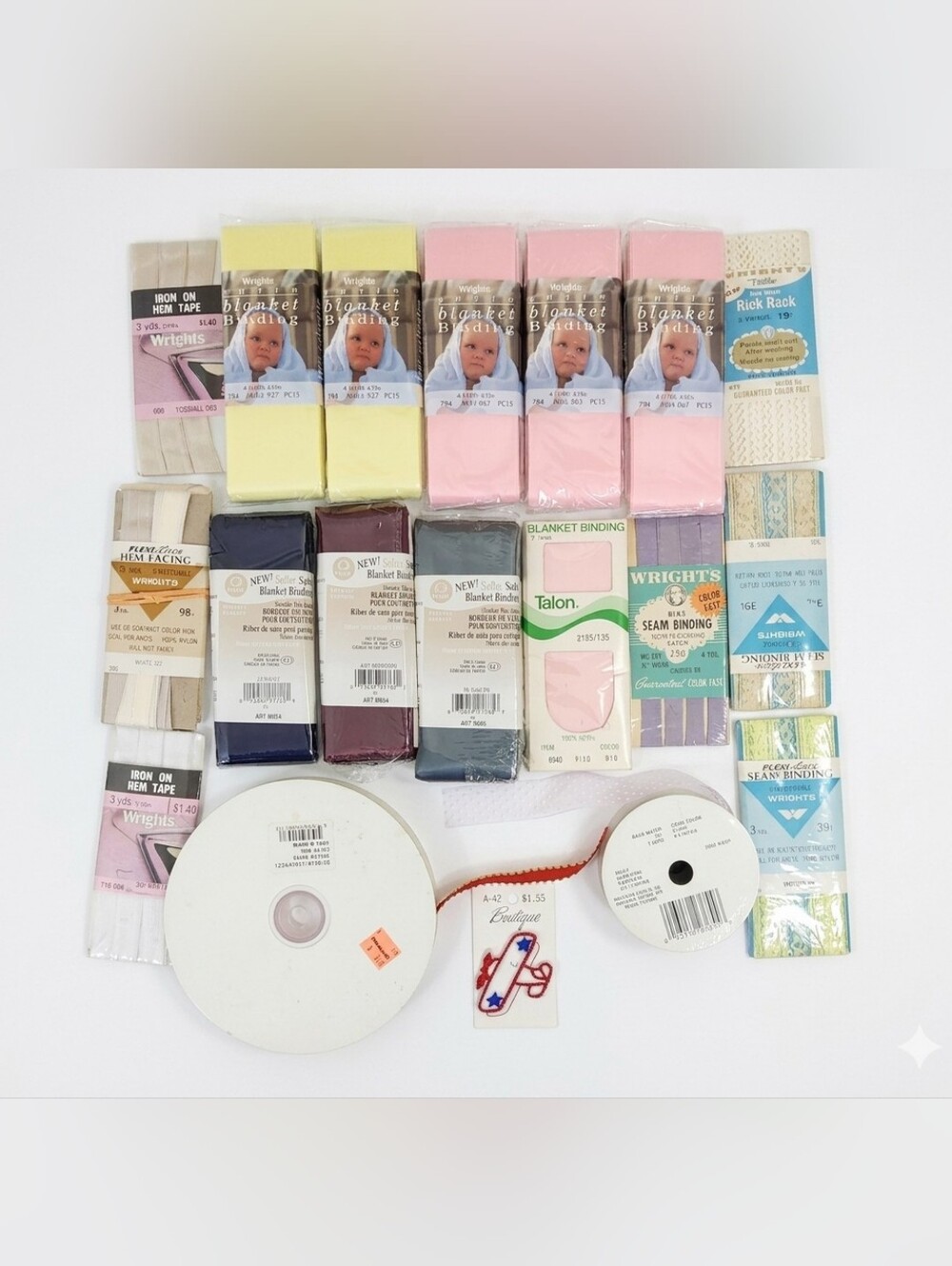 Assorted Sewing Supplies Lot Blanket Binding Ribbon Trim Craft Quilting Mixed